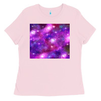 Bubblegum Pink colorful abstract galaxy black and purple Ladies Tee - TumblerDesignByShophia