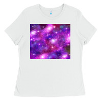 White colorful abstract galaxy black and purple Ladies Tee - TumblerDesignByShophia