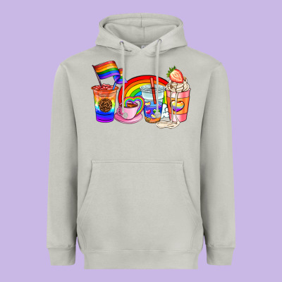 Pride Coffee Cups Heavyweight Hoodie Designed By Adodesignshop