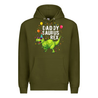 Army Green Mens Daddysaurus T Rex Dinosaur Daddy Family Matching Gifts Idea Premium Hoodie - maiPhamDesign
