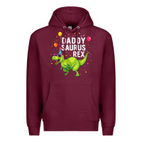 Burgundy Mens Daddysaurus T Rex Dinosaur Daddy Family Matching Gifts Idea Premium Hoodie - maiPhamDesign