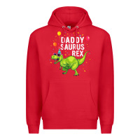 Red Mens Daddysaurus T Rex Dinosaur Daddy Family Matching Gifts Idea Premium Hoodie - maiPhamDesign