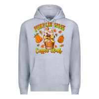 Heather Grey pumpkin spice coffee club Premium Hoodie - CowhideDigitalArt