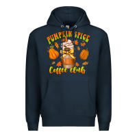 Navy pumpkin spice coffee club Premium Hoodie - CowhideDigitalArt
