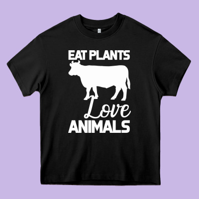 Eat Plants Love Animals Heavy Core Tee Designed By Bettercallsaul