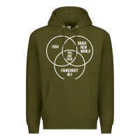 Army Green 1984 Brave New World Fahrenheit 451 Conspiracy T-Shirt Premium Hoodie - maiPhamDesign