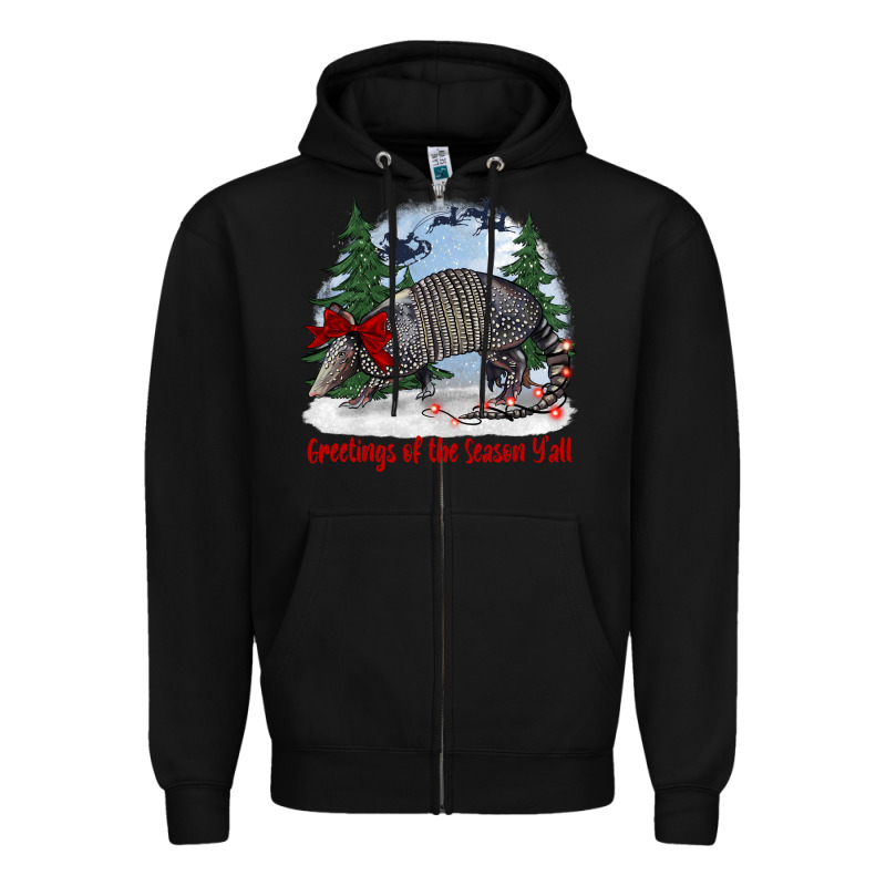 Greetings Of The Season Y'all With Armadillo Zipper Hoodie by BarkalooDesign | Teevron