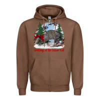 Chestnut greetings of the season y'all with armadillo Zipper Hoodie - BarkalooDesign