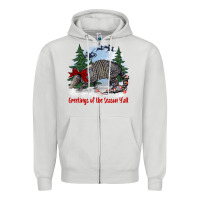 Dove Grey greetings of the season y'all with armadillo Zipper Hoodie - BarkalooDesign