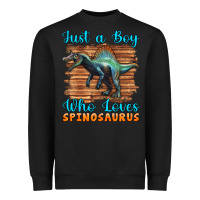 Black just a boy who loves baby spinosaurus Heavyweight Sweatshirt - Artiststas