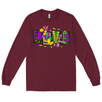 Burgundy mardi gras love Long Sleeve Tee - FaDigitalArtStudio