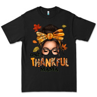 Black one thankful mama afro messy bun Premium Tee - texasbilliewilder