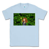 Dusty Blue wizard girl and cat Classic Tee - TumblerDesignByShophia
