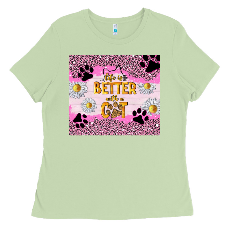 Life Is Better With A Cat Ladies Tee by TumblerDesignByShophia | Teevron