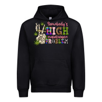 Black somebody's high maintenance  problem Urban Hoodie - JahusDesignShop