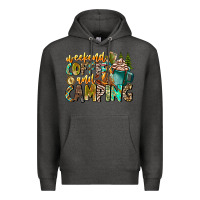 Charcoal Heather Weekends Coffee And Camping Premium Hoodie - CowhideDigitalArt