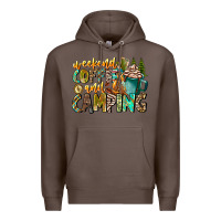 Coffee Weekends Coffee And Camping Premium Hoodie - CowhideDigitalArt