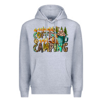 Heather Grey Weekends Coffee And Camping Premium Hoodie - CowhideDigitalArt
