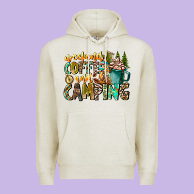 Weekends Coffee And Camping Premium Hoodie Designed By Cowhidedigitalart