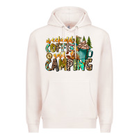 Pale Pink Weekends Coffee And Camping Premium Hoodie - CowhideDigitalArt