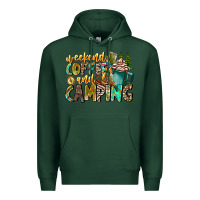 Sports Green Weekends Coffee And Camping Premium Hoodie - CowhideDigitalArt