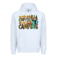 White Weekends Coffee And Camping Premium Hoodie - CowhideDigitalArt