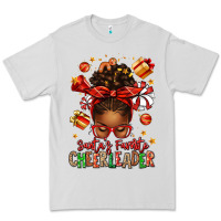 Dove Grey santa's favorite cheerleader afro messy bun Premium Tee - texasbilliewilder