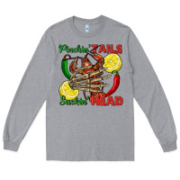 Heather Grey Pinchin' tails suckin' head crawfish Long Sleeve Tee - FaDigitalArtStudio