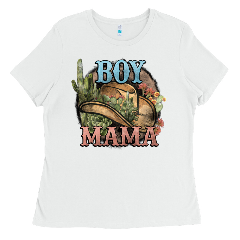 Boy Mama Western Cactus Cowboy Ladies Tee by HowdyJamesFarm | Teevron