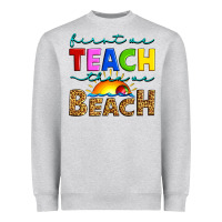 Heather Grey first we teach then we beach Heavyweight Sweatshirt - Artiststas