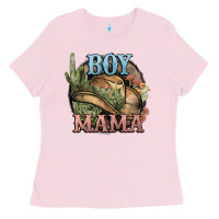 Bubblegum Pink Boy Mama western cactus Cowboy Ladies Tee - HowdyJamesFarm