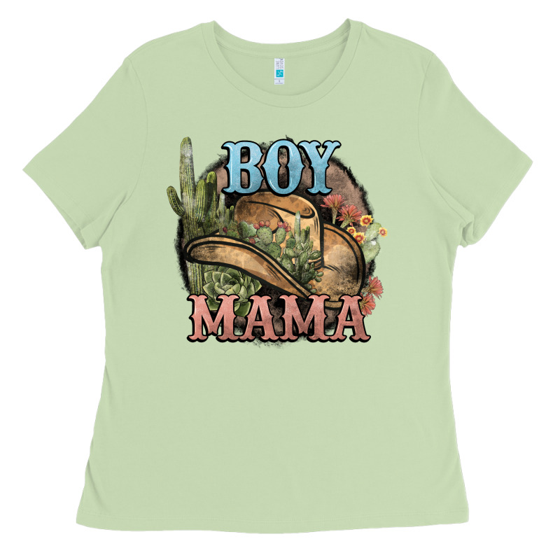 Boy Mama Western Cactus Cowboy Ladies Tee by HowdyJamesFarm | Teevron
