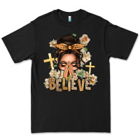 Black believe praying caucasian messy bun Premium Tee - texasbilliewilder