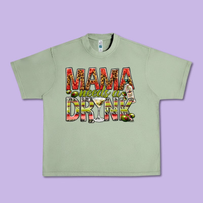Mama Needs A Drink Mother's Day Urban Heavy Tee Designed By Howdyjamesfarm