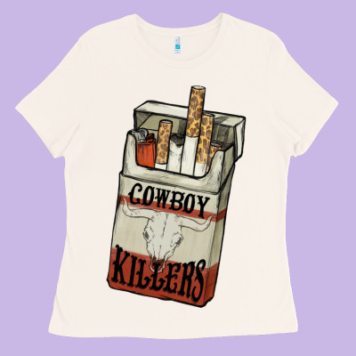 Cowboy Killers Cigarette Package Ladies Tee Designed By Howdyjamesfarm