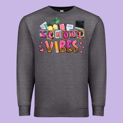 School Vibes Premium Sweatshirt Designed By Adodesignshop