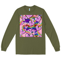 Army Green pride heart seamless pattern Long Sleeve Tee - FaDigitalArtStudio