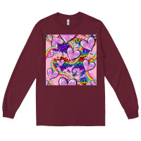 Burgundy pride heart seamless pattern Long Sleeve Tee - FaDigitalArtStudio