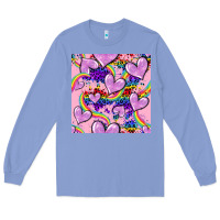 Colony Blue pride heart seamless pattern Long Sleeve Tee - FaDigitalArtStudio