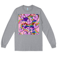 Heather Grey pride heart seamless pattern Long Sleeve Tee - FaDigitalArtStudio