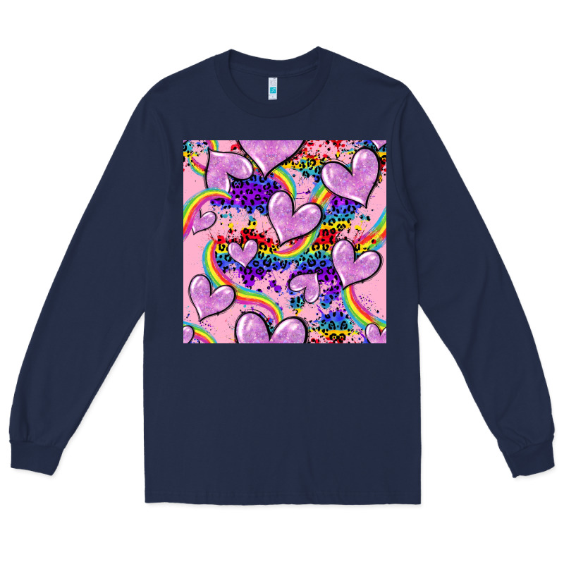Pride Heart Seamless Pattern Long Sleeve Tee by FaDigitalArtStudio | Teevron