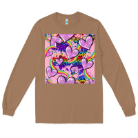 Toasted Coconut pride heart seamless pattern Long Sleeve Tee - FaDigitalArtStudio