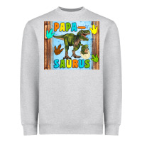 Heather Grey papa saurus Heavyweight Sweatshirt - Artiststas