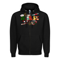 Black Christmas nurse Zipper Hoodie - BarkalooDesign