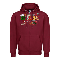 Burgundy Christmas nurse Zipper Hoodie - BarkalooDesign