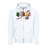 White Christmas nurse Zipper Hoodie - BarkalooDesign