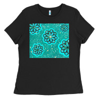 Black glitter turquoise Ladies Tee - TumblerDesignByShophia