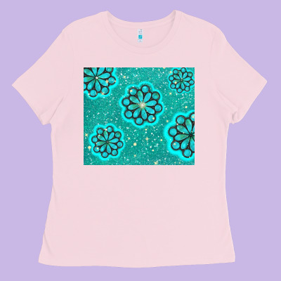 Glitter Turquoise Ladies Tee Designed By Tumblerdesignbyshophia