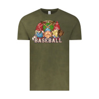Vintage Olive Baseball gnomies Vintage Tee - HowdyJamesFarm