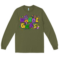 Army Green mardi gras Long Sleeve Tee - FaDigitalArtStudio